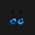 Nazar | .925 Sterling Silver | Firefly Glass Evil Eye Drop Stud Earrings